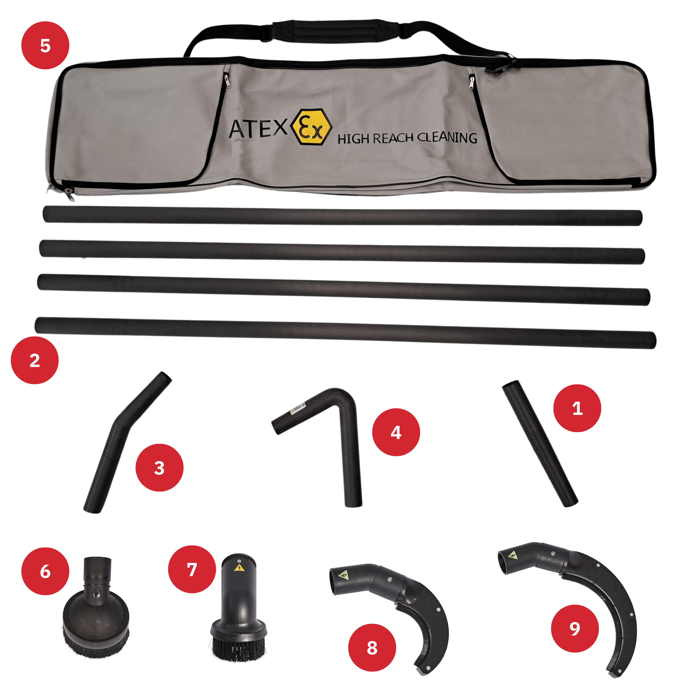 38mm x 6m AS Carbon Fibre Wand Set